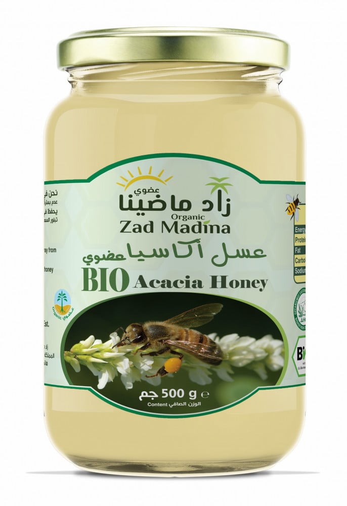 عسل اكاسيا عضوي زاد ماضينا 500جم
