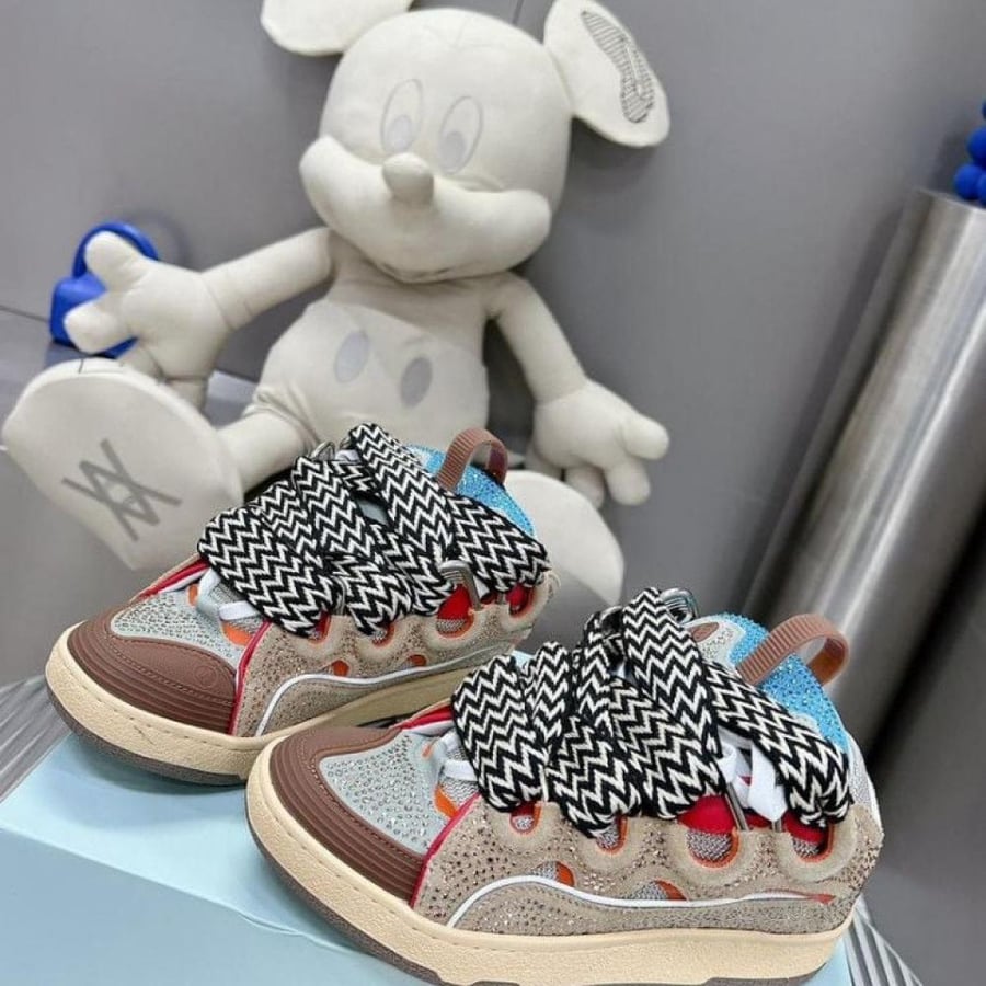 Lanvin Curb lace-up sneakers Light Brown