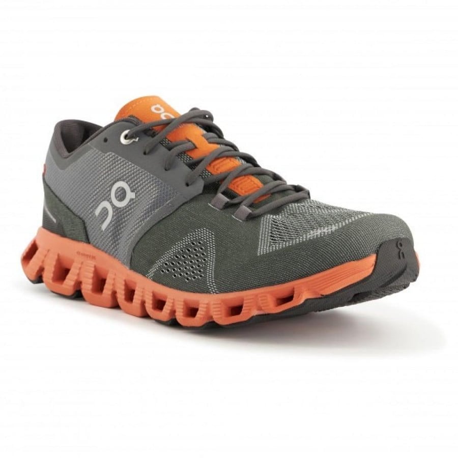 On Running cloud X Rust Rock Grey