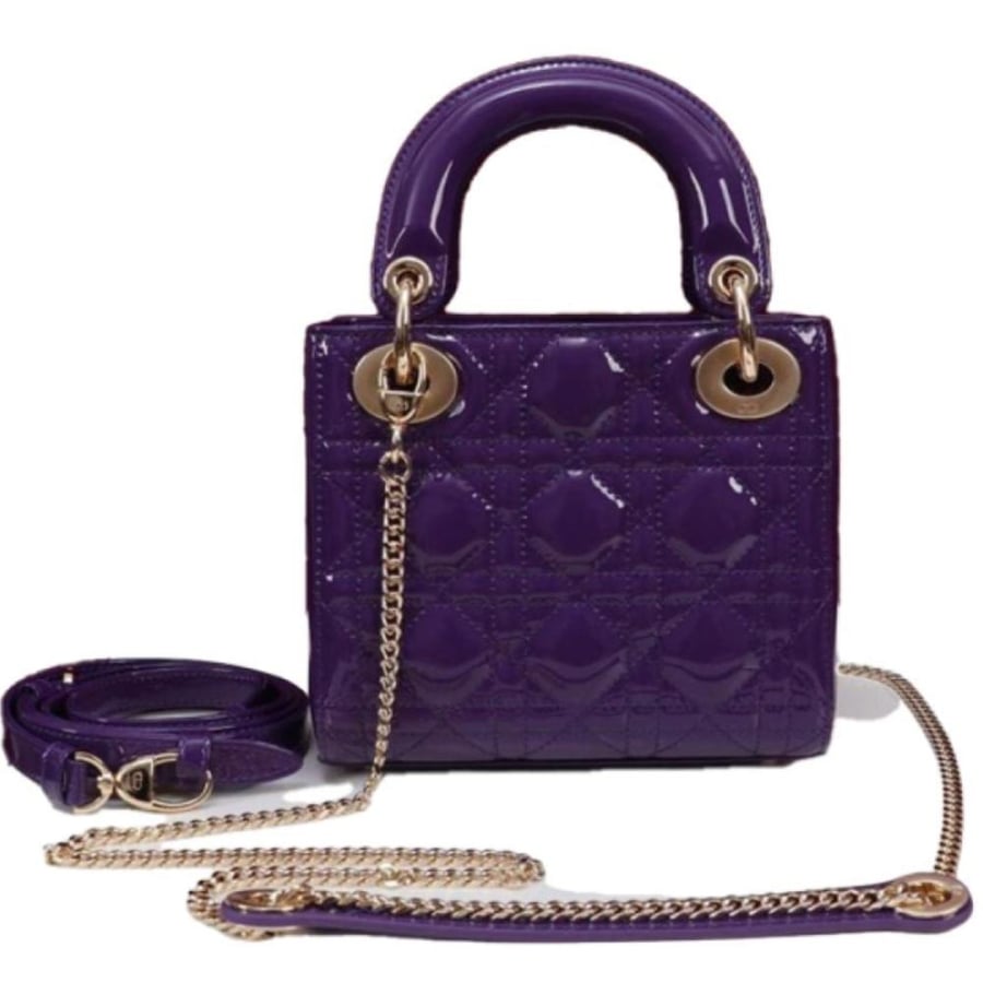 Mini Lady Dior Purple Bag