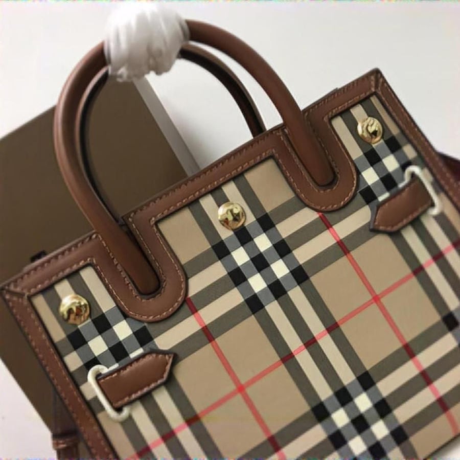 BURBERRY Mini Two-Handle Title Bag