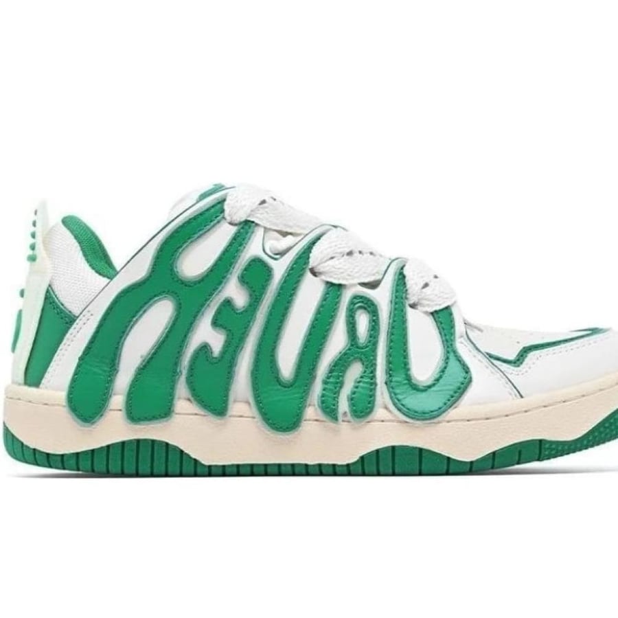 Old Order Skater 001 sneakers in an Olive Green / white