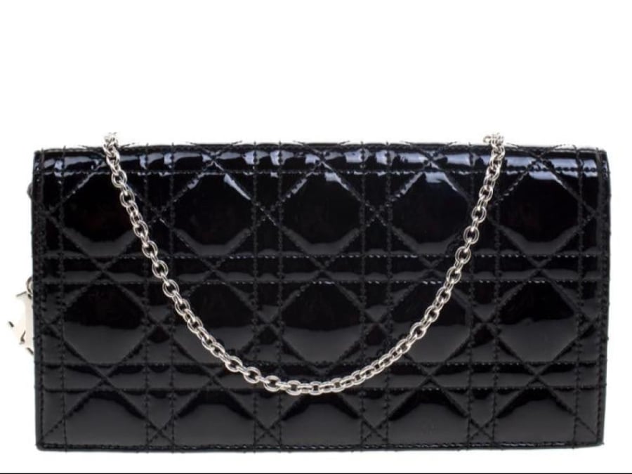 Lady Dior Pouch with Chain Black