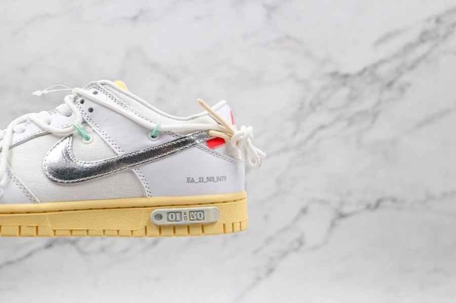 SB nike dunk low * OFF WHITE * Mattellic Silver