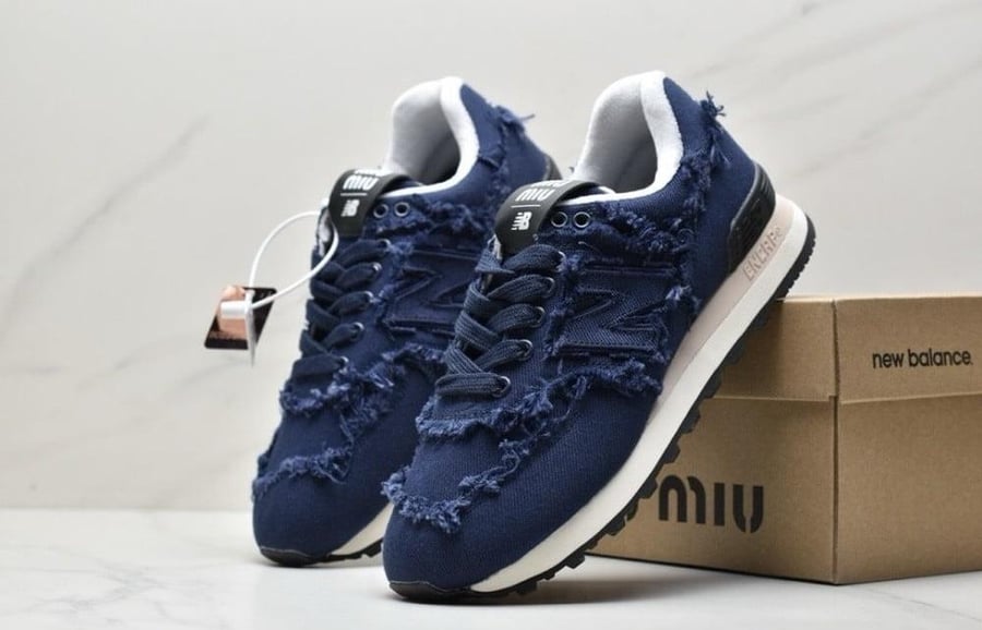 New Balance X Miu Miu 574 Denim Royal Blue