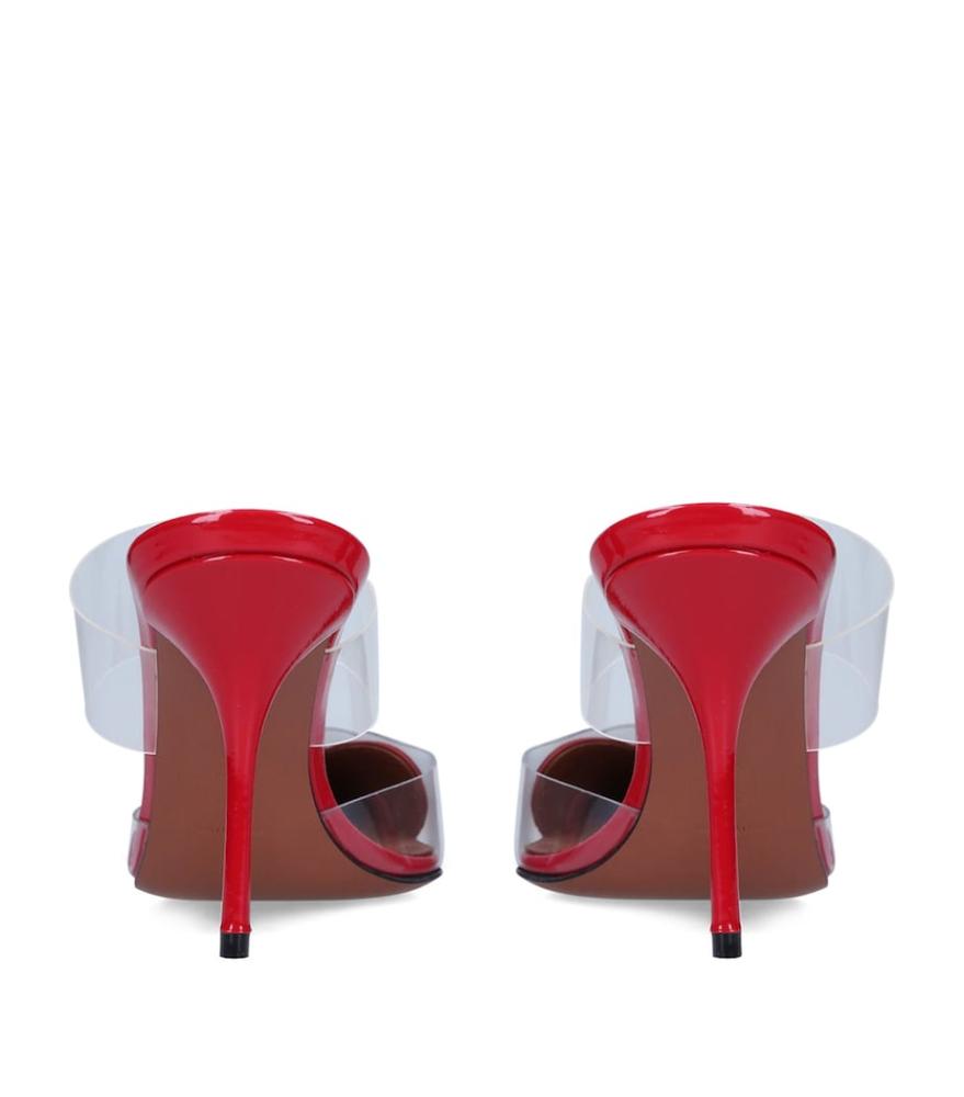 ALAÏA Leather Coeur Mules 90