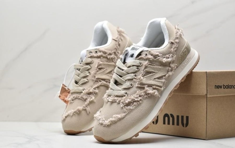 New Balance X Miu Miu 574 Denim colonial beige