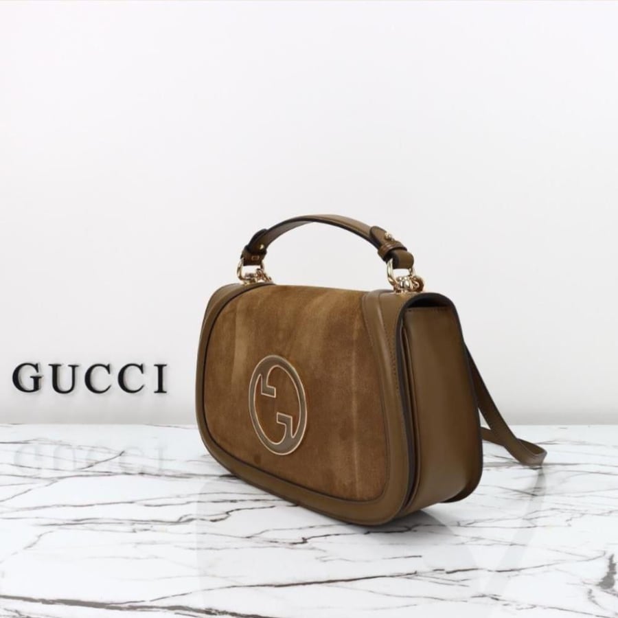 large Blondie Interlocking G cross body bag Brown