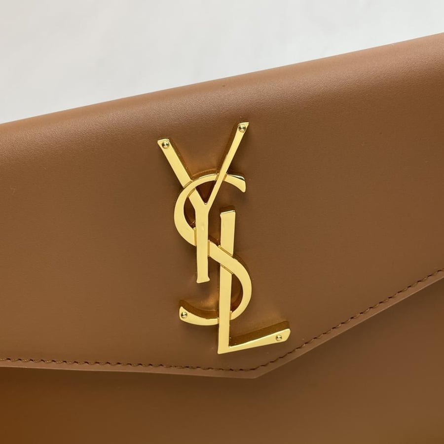 SAINTLAURENT Leather Uptown Bag-Brown