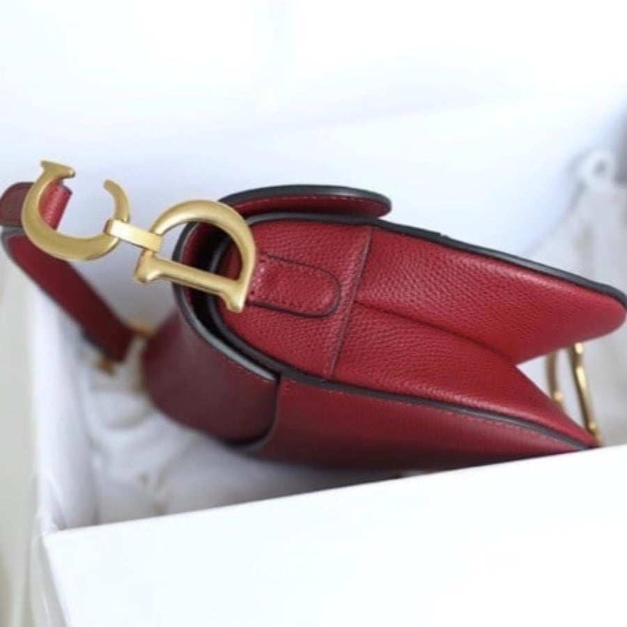 Dior Saddle Bag with Drawstring Red