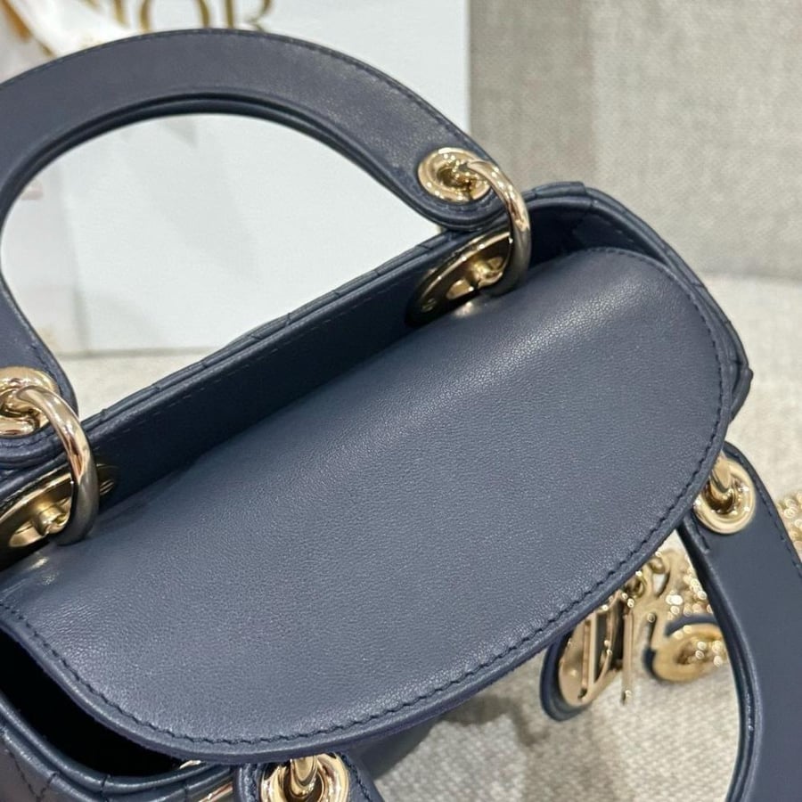 Mini Lady Dior Petrol Blue Bag