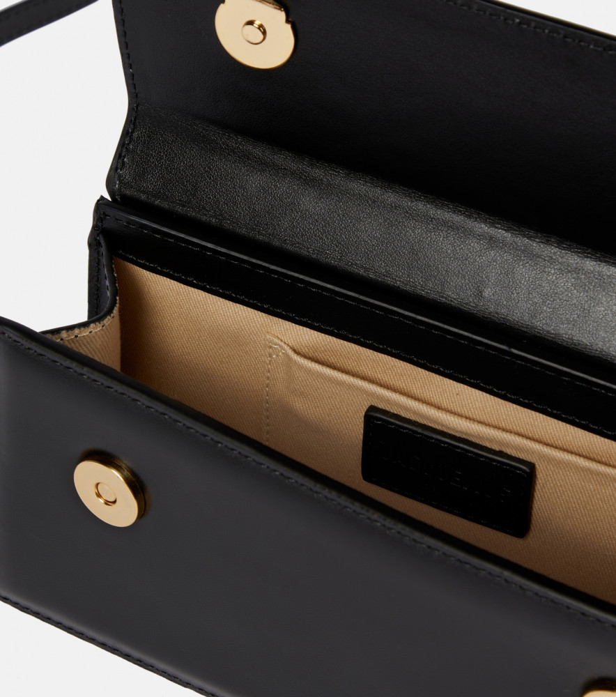 JACQUEMUS Le Chiquito Long leather shoulder black bag