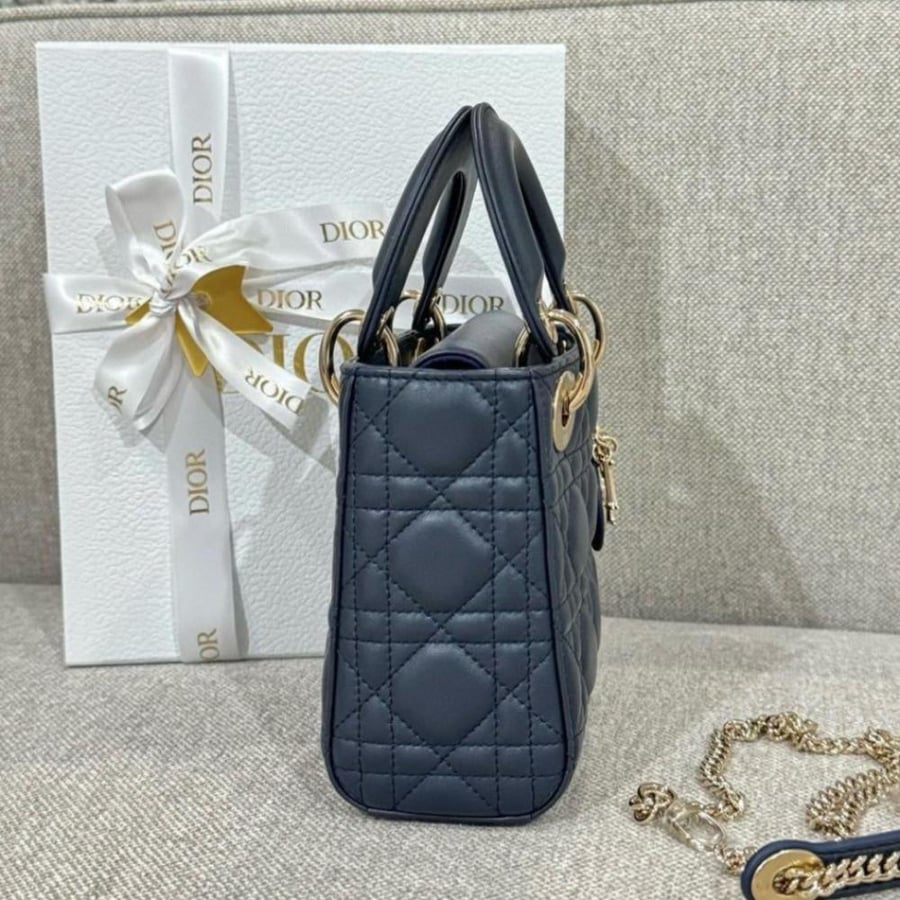 Mini Lady Dior Petrol Blue Bag