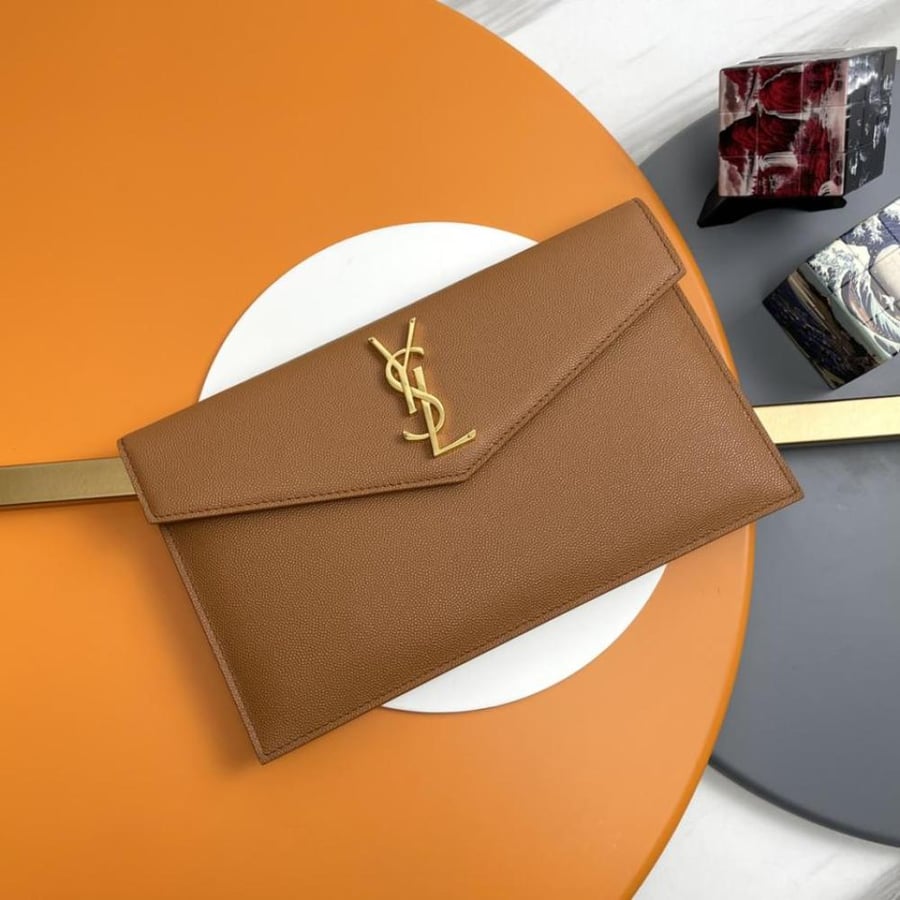 SAINTLAURENT Leather Uptown Bag-Brown
