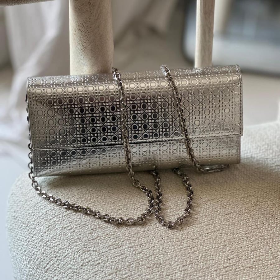 Dior Metallic Silver Clutch