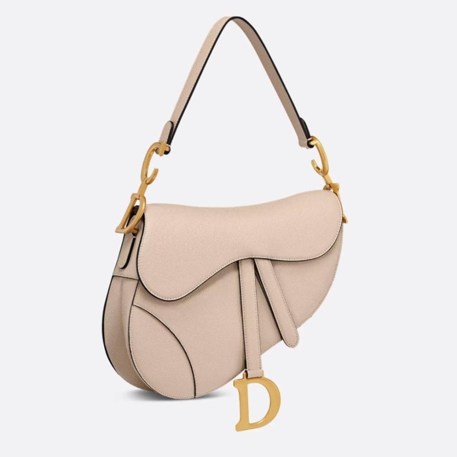Dior Saddle Bag with Drawstring Beige