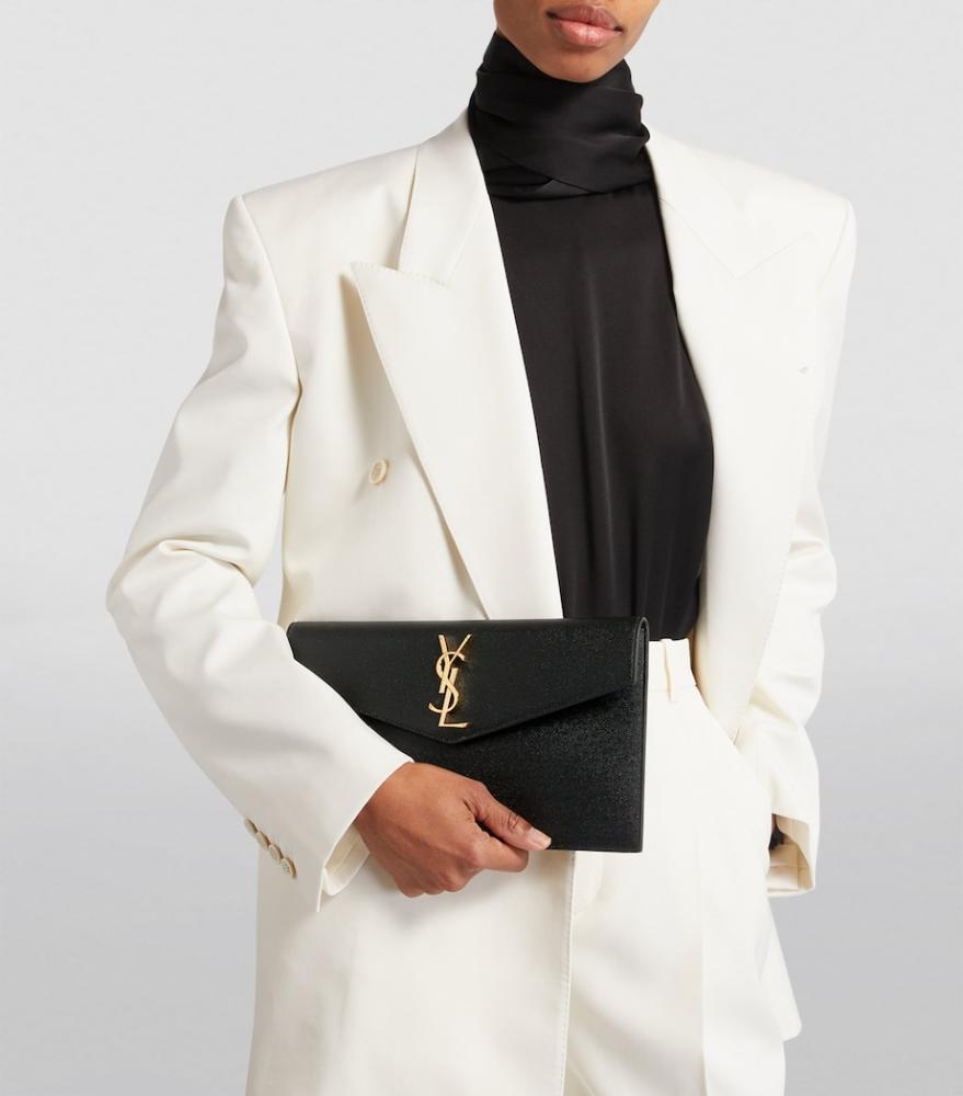 SAINTLAURENT Leather Uptown Bag-Black