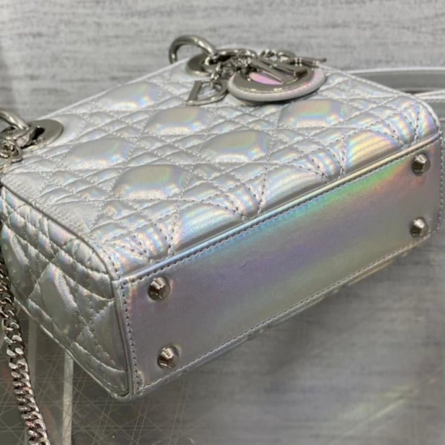 Mini Lady Dior Silver Bag