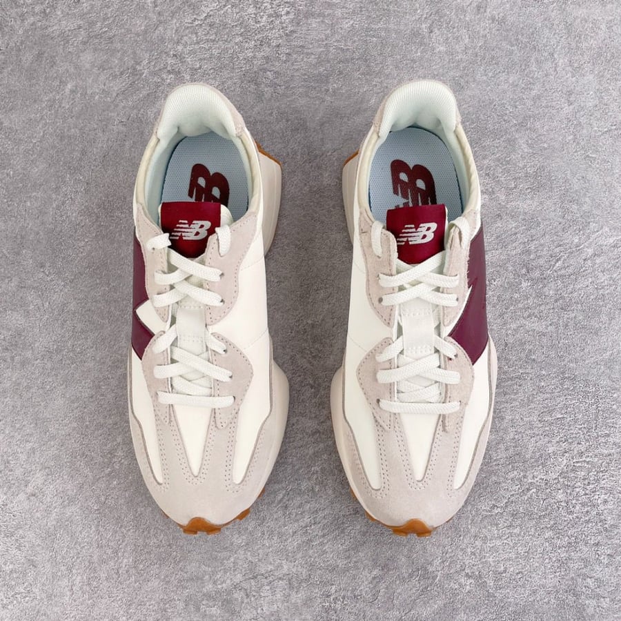 New Balance - 327 - Sneakers bianco sporco white/ burgundy