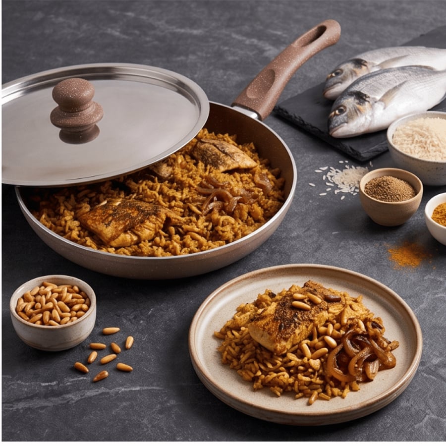 طاوة جرانيت مستر كوك - 30 سم - بغطاء