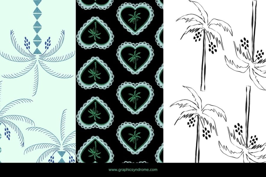 باترن نخيل Seamless palm tree