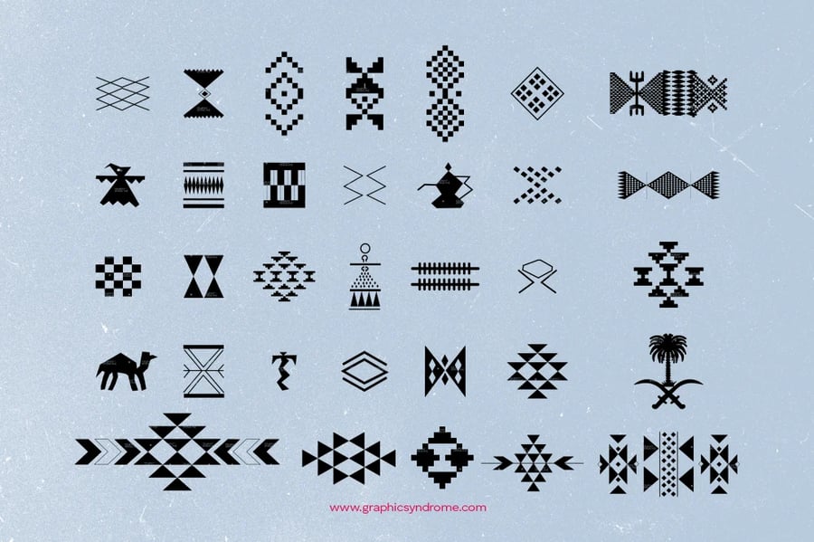 نقش سدو بدوي تقليدي — Traditional Bedouin Sadu SVG