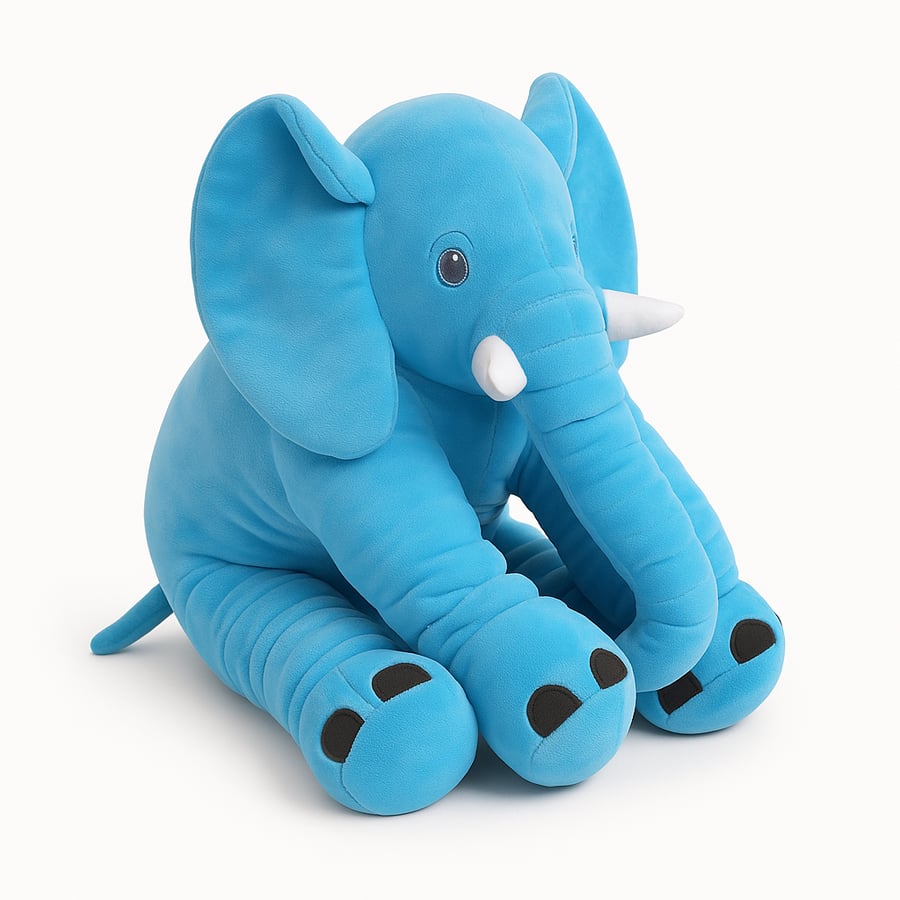 Soft stuffed velvet elephant design pillow for children