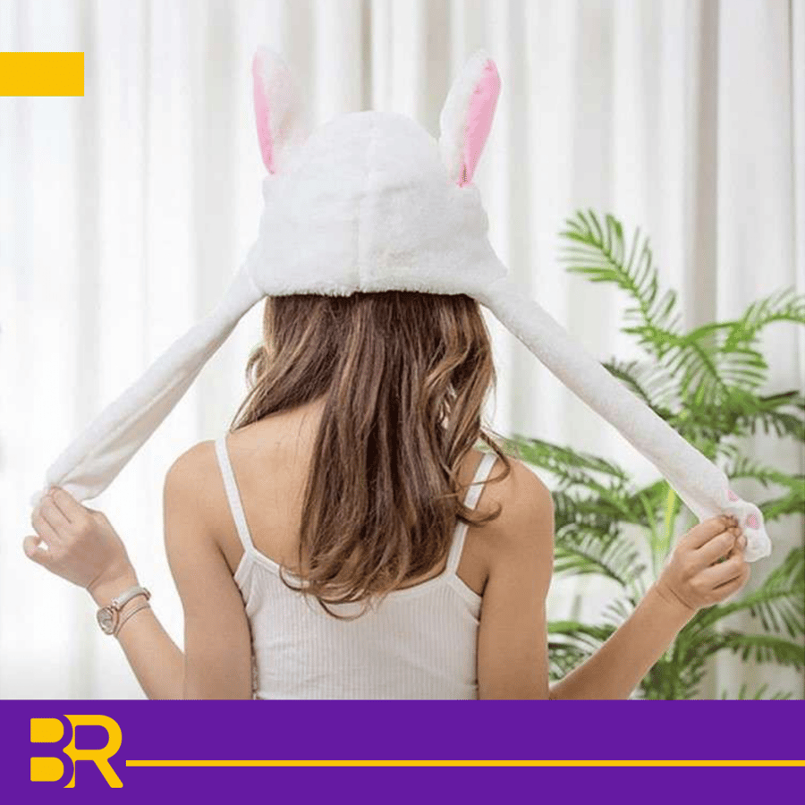 قبعة أرنب مع أذنين متحركة