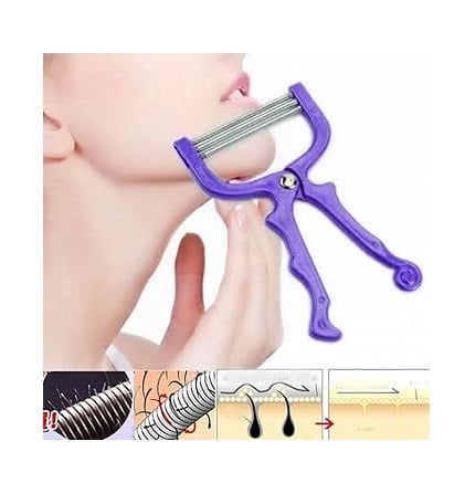 1 قطعة أداة إزالة الشعر الزائد من الوجه آلية بنابض يدوية، آلة للتشذيب والنتف والحلاقة الجمالية للنسا