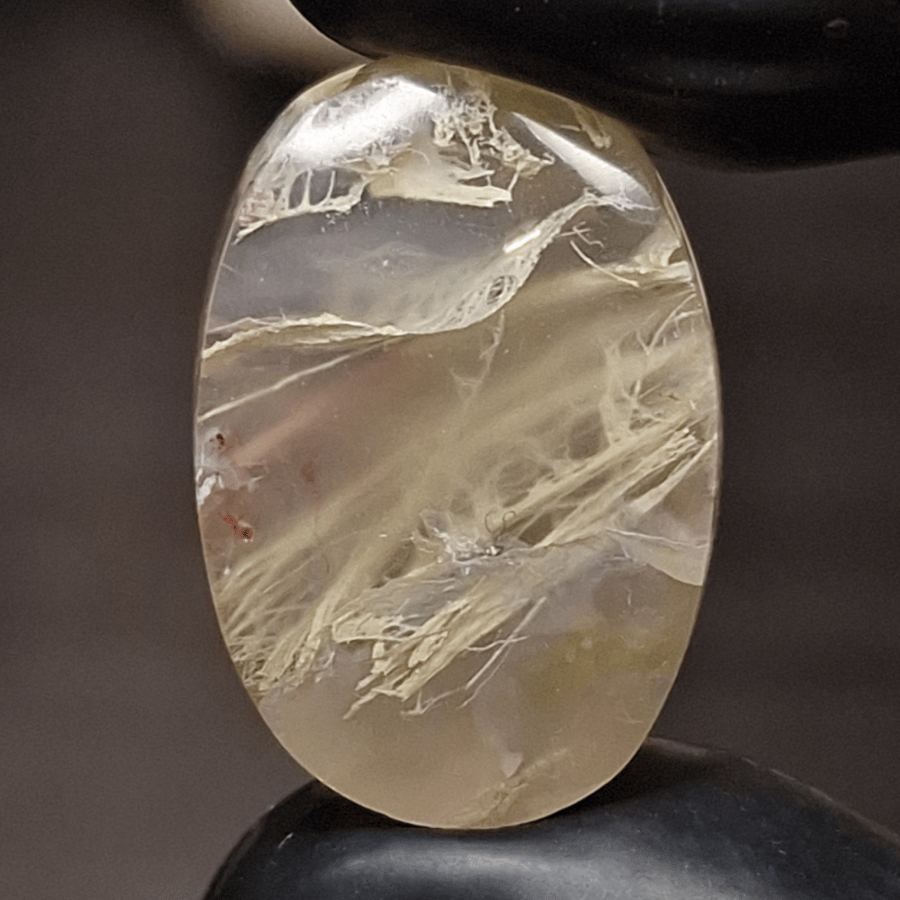 Natural white tree-like agate stone