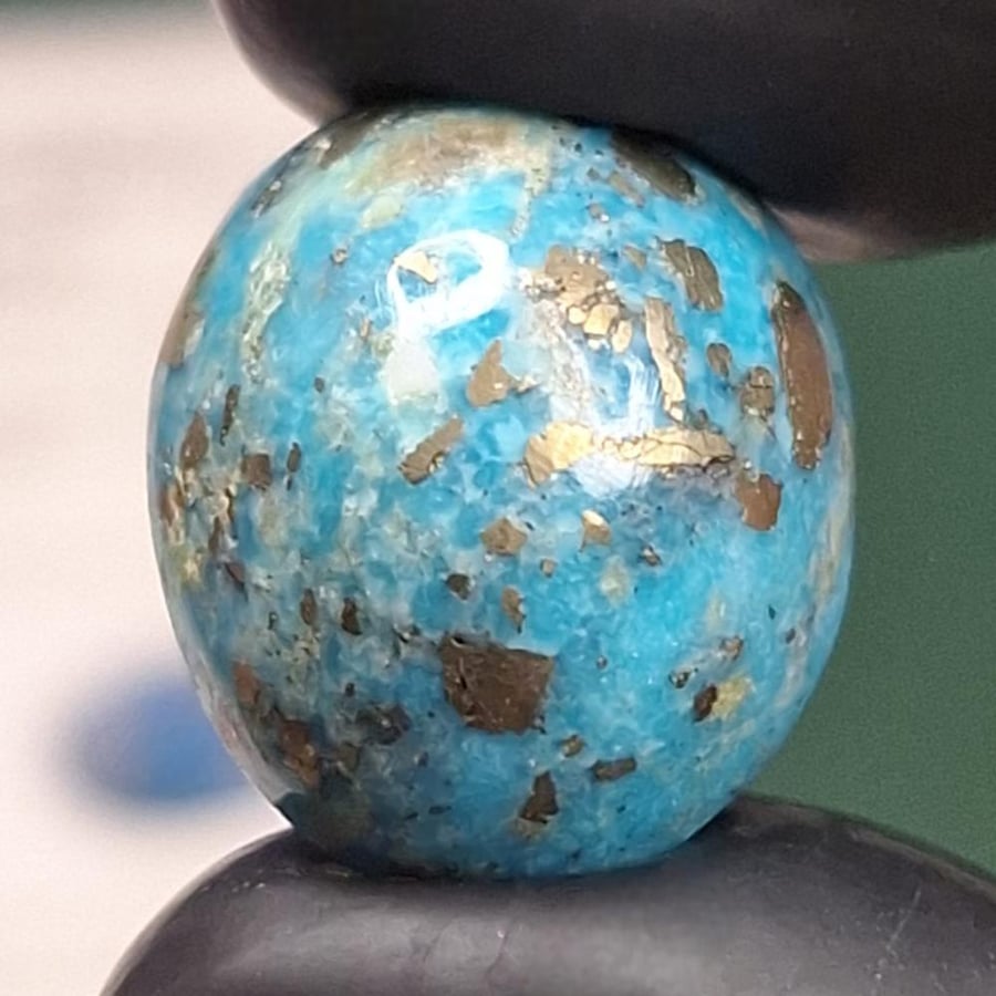 Natural turquoise stone tested and certified with laboratory certificate