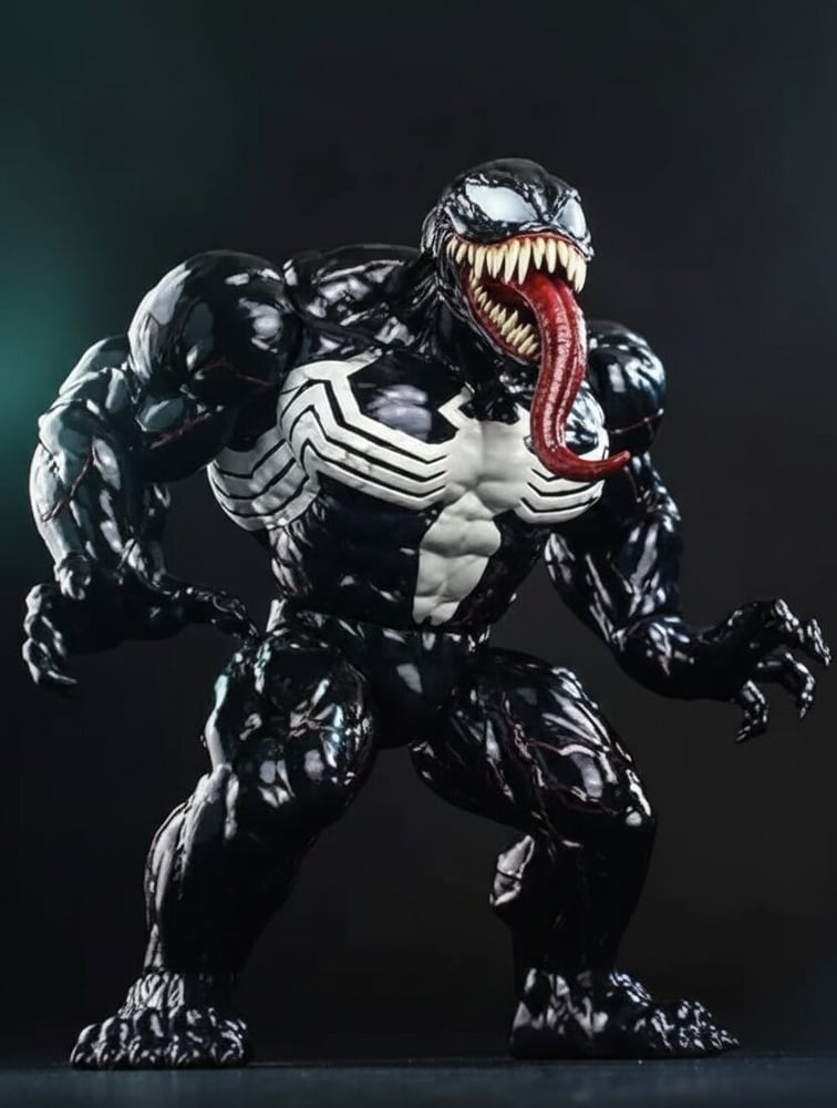 مجسم شخصية فينوم (Venom Action Figure) مع رأس إضافي فاخر - مقاس ضخم 33 سم