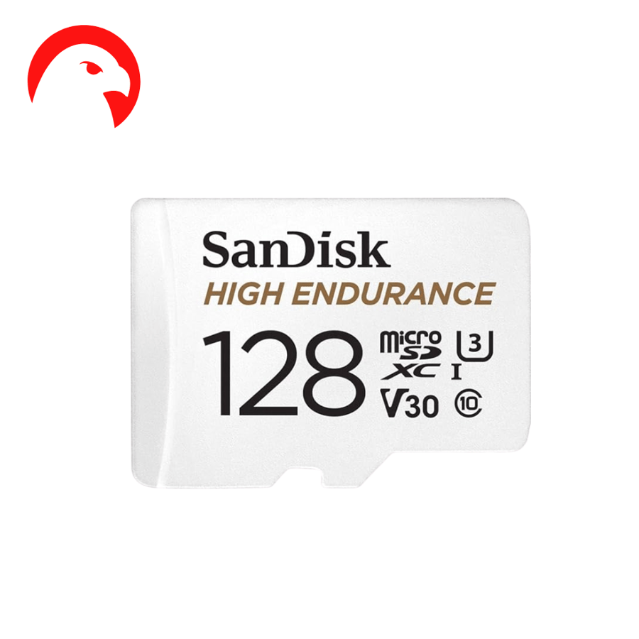 بطاقة سانديسك مايكرو High Endurance سعة 128GB - تسجيل 4K مستمر مع محول SD مخصصة للكاميرات U3 و V30
