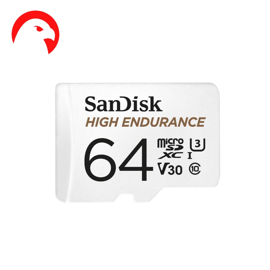 بطاقة سانديسك مايكرو High Endurance سعة 64GB - تسجيل 4K مستمر مع محول SD مخصصة للكاميرات U3 و V30