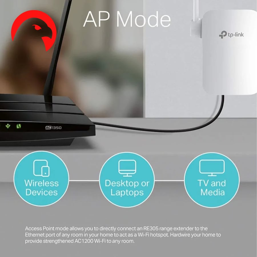 مقوي وموسع واي فاي TP-Link RE305 AC1200 Mesh مزدوج النطاق لتوسيع شبكة الإنترنت | TP-Link