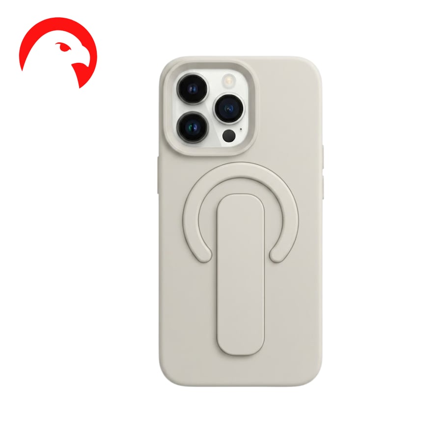 جراب آيفون سيليكون يدعم MagSafe مع ستاند ومسكة 2 في 1 مقاوم للصدمات