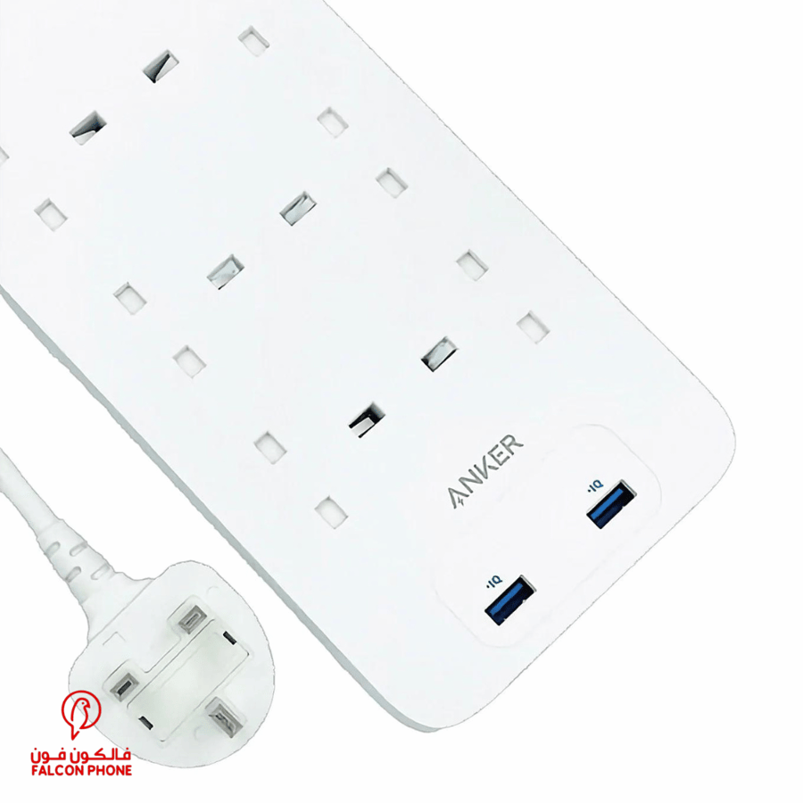 توصيلة 8 منافذ طاقة من انكر مع منفذين USB-A ضمان 18 شهر
