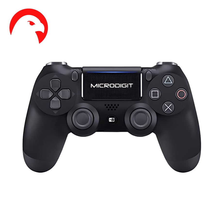 يد تحكم لاسلكية لـ PS4 مع تاتش وسبيكر من مايكروديجيت  اسود