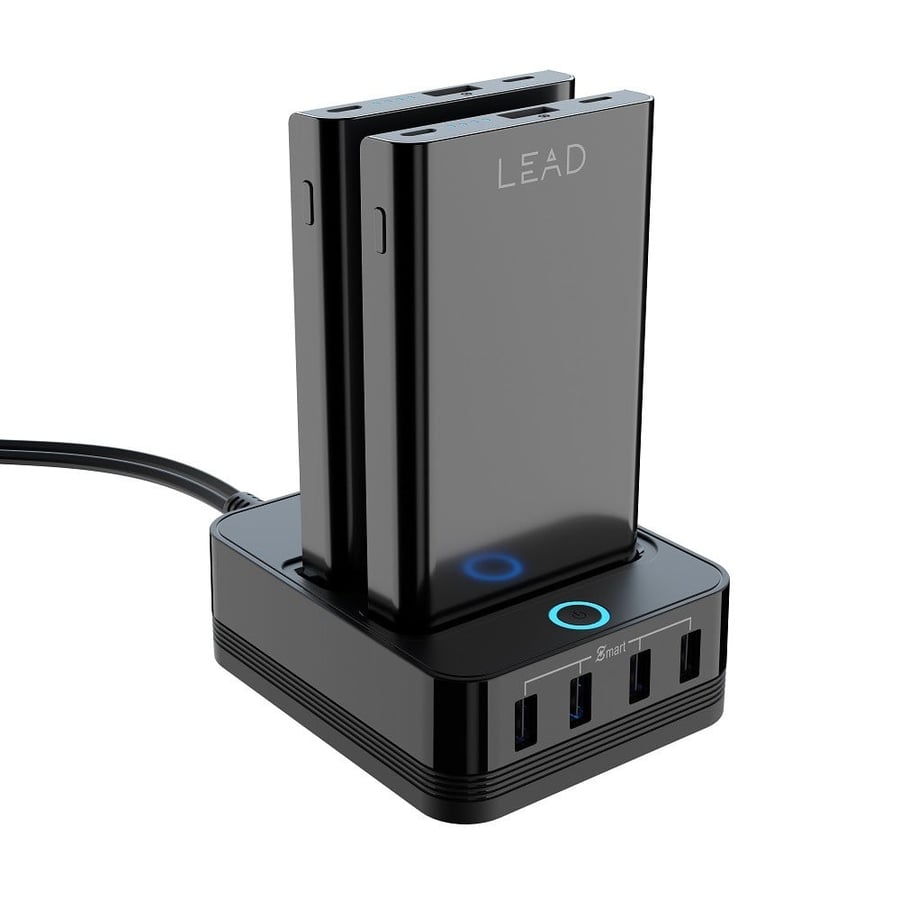 منصة شحن مع 2 باور بانك بسعة 10000mAH