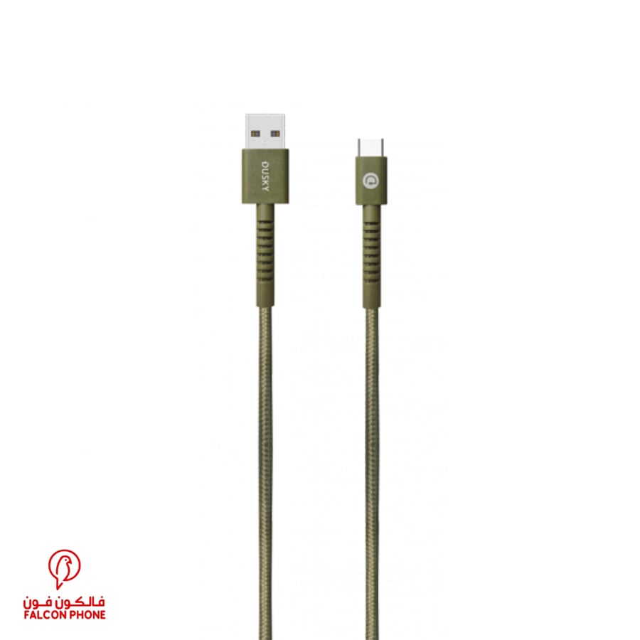 كابل Type C قماشي 1,2 متر من دسكي لون زيتي