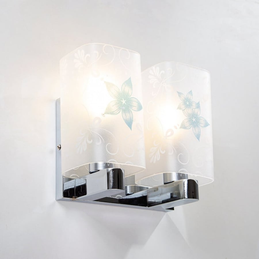 A classic embossed glass applique with flowers