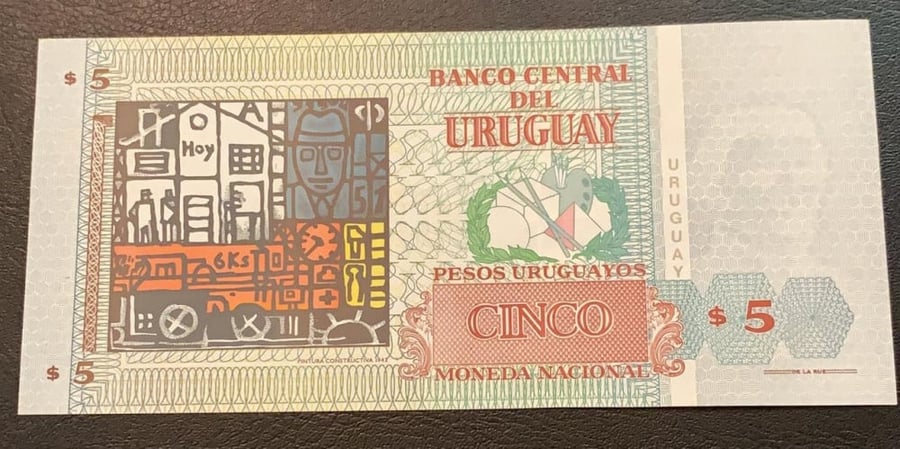 5 بيزو الارجواي اصدار 1998 م انسر