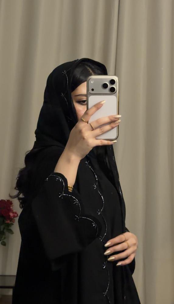 Full black checked abaya (N91)