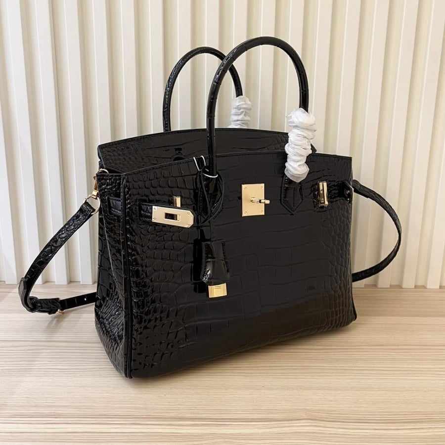 Hermes بيركن تمساح أسود
