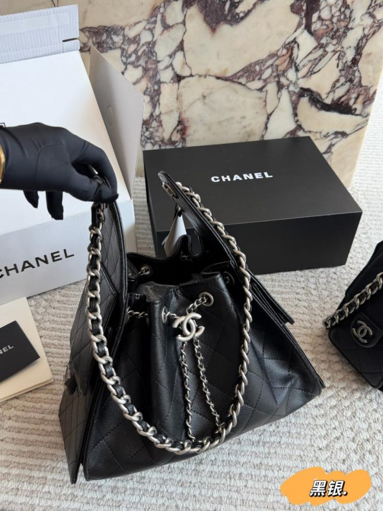 Chanel hobo bag silver