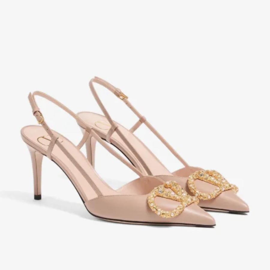 Valentino Garavani VLogo Signature Slingback Calfskin Pumps