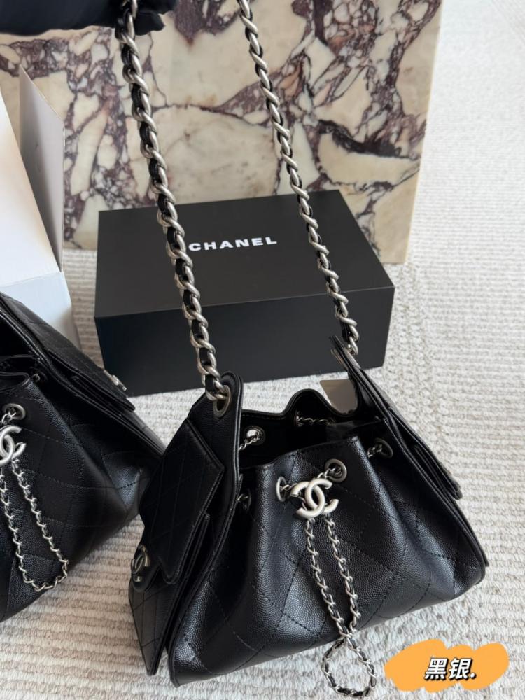Chanel hobo bag silver
