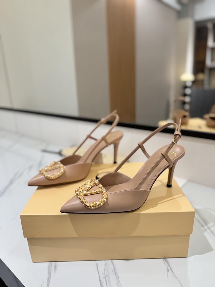Valentino Garavani VLogo Signature Slingback Calfskin Pumps