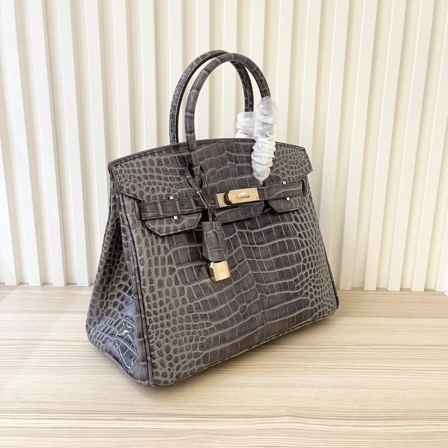 Hermes بيركن تمساح رمادي