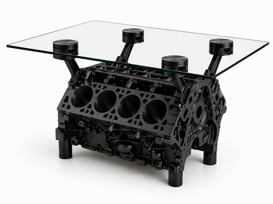 طاولة بلوك V8 Engine Block Table - V8